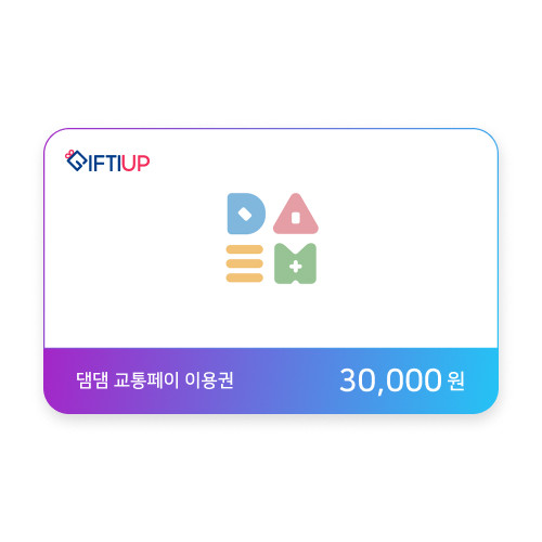댐댐 교통페이 상품권 30,000 원